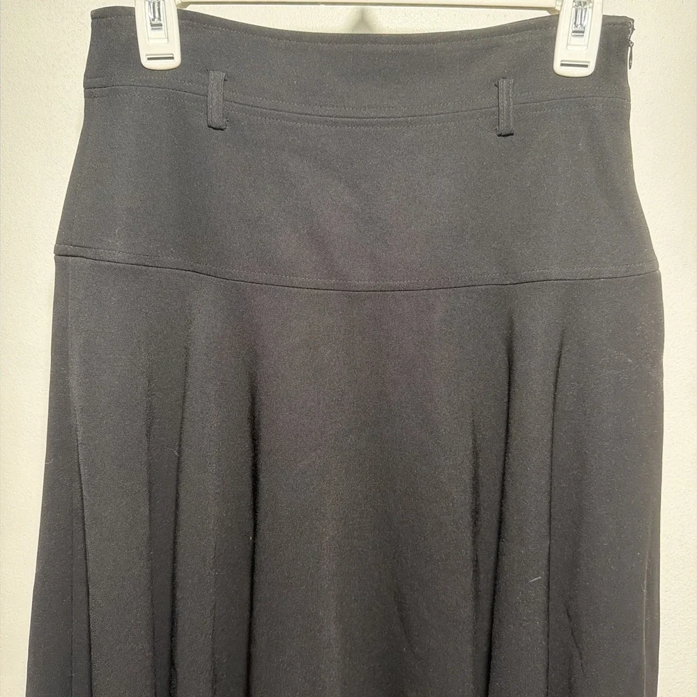 Calvin Klein Women's A-Line Flared Lux Midi Skirt Black Sz 2
